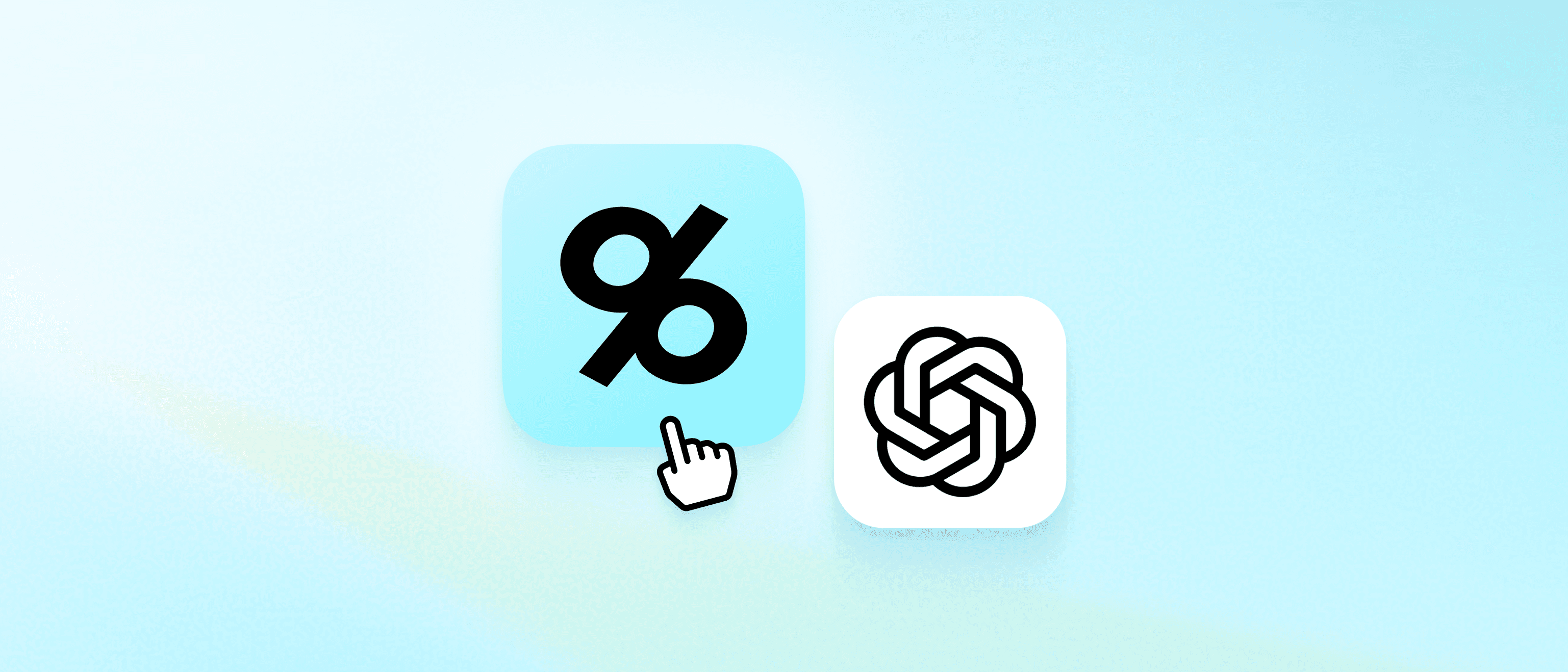 Dupe and ChatGPT logos with a blue background