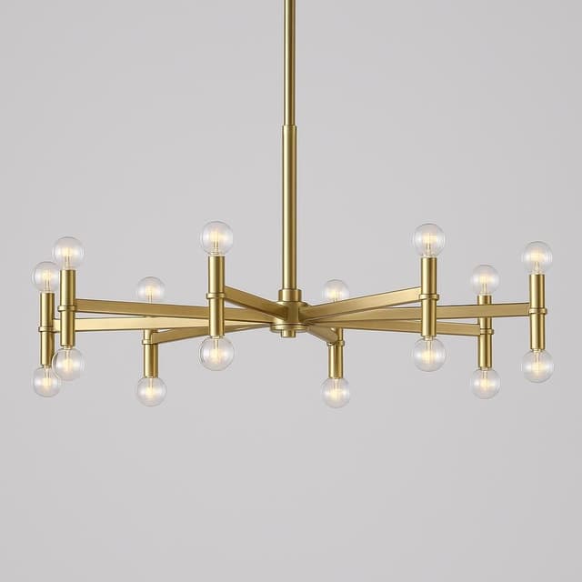 Possini Euro Madeleine 40-inch Wide Brass 14-Light Rain Modern Chandelier