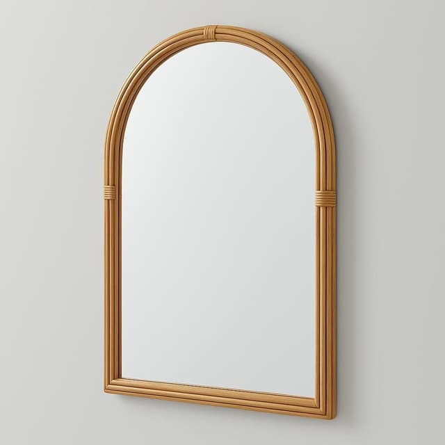 Threshold designed with Studio McGee 24x34 Rattan Arched Wall Mirror