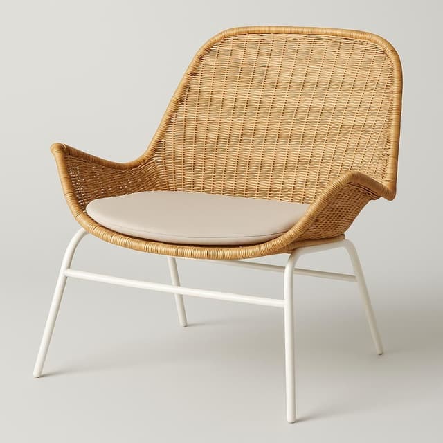 IKEA FRYKSÅS Wicker Armchair with Cushion