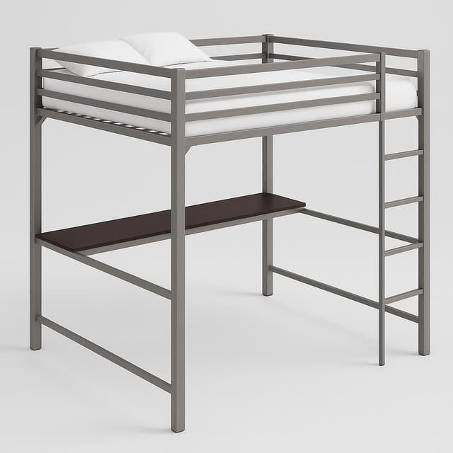 DHP Miles Metal Full Loft Bed with Desk